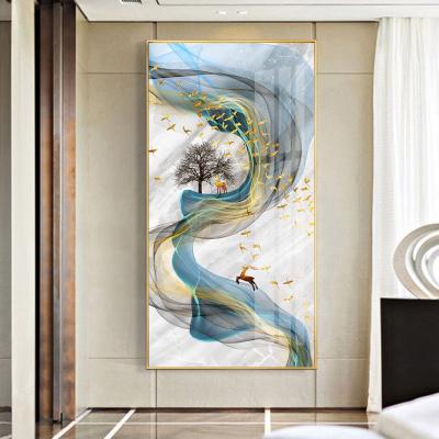 China Modern Luxury Nordic Abstract Wall Art Picture Color Feather And Crystal Poster Print Canvas Home Decor Porcelain Painting for sale