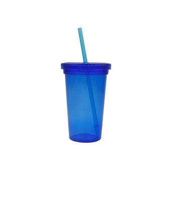 China Single Walled Empty Tumbler Viable Bulk Cups With Straw Cup for sale