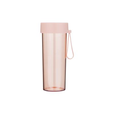 China Sustainable Creative Frosted Portable Transparent Plastic Eco-Friendly Travel Tea Cup Water Bottle for sale