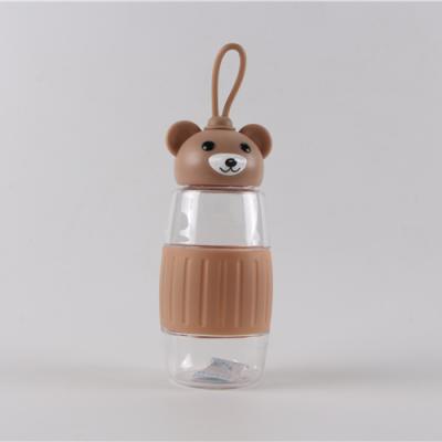 China Sustainable High Quality Durable Using Clear Straw Cup Plastic Teddy Bear Eco Friendly Bottle for sale