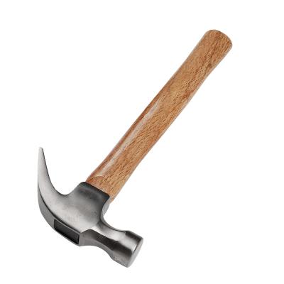 China Nail Hammer Professional Factory Custom Fine Polishing Carbon Steel Handles Wooden Claw Hammer for sale