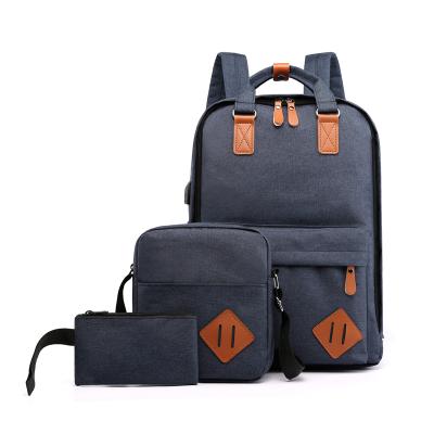 China Waterproof and Anti-theft Set of Bag School Backpack Travel Laptop Backpack Waterproof Goods with USB Port Filling Bag for sale