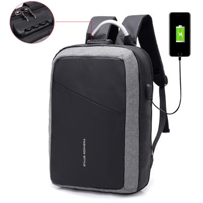 China With USB Men Briefcase Notebook Bags Business Anti-theft Charging Laptop Backpack for sale