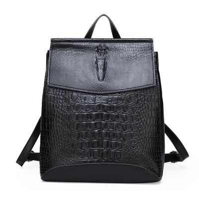 China Other Custom Brand Backpack 100% Leather PU Backpack 1:1 Logo Bag Female Backpack Black for sale