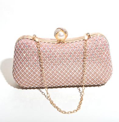 China The other bag 2021 rhinestone with diamonds one shoulder messenger dinner clutch bag mesh bag evening handbag for sale