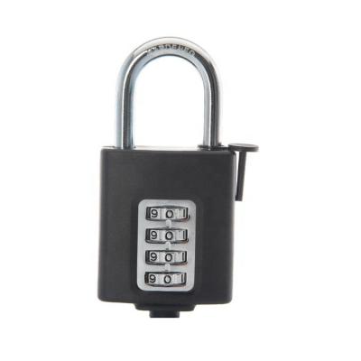 China Used For Black Luggage Square 4 Digit Code Waterproof Safe Shackle Heavy Duty 1008kg Pull Force Combination Padlock Protect Plastic Weather Covers for sale