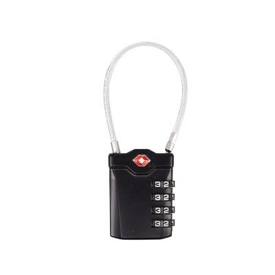 China TSA17098 New Design TSA Approved Authorized Digital Travel Lock Cable 4 Combination Padlock 140*32*11mm for sale