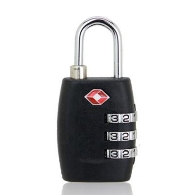 China TSA335 3 Numeric Combination TSA Approved Suitcase Padlock 20mm Brass Unit Travel Padlock 63*30*14mm for sale