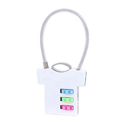 China Cute Security Zinc Alloy Cartoon Padlock BBD-C835 T-shirt Combination Cable Padlock for sale