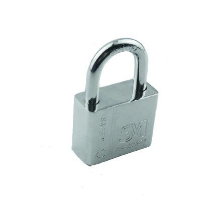 China Steel Chrome Plated Steel Vane Square Padlock With 4 Pcs Paddle Keys Steel Padlock for sale