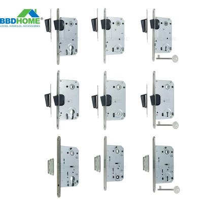 China Used on Door Security 8550mm 9050mm Door Security 8550mm 9050mm Magnetic Mortise Door Lock Body Cylinder Key Wc Magnetic Lock Entry and Internal Wood Latch for sale