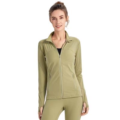 China Support Neck Zipper Fitness Yoga Breathable Breathable Vest With Thumb Hole Gym Activewear Women Quick Dry Jacket for sale