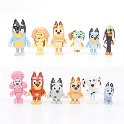 China DIY TOY 12pcs/lot Animation Bruy Dogs Bingo Panties Chili Action Figure Educational Games Toys and Family Friends for Kids 5-8CM for sale