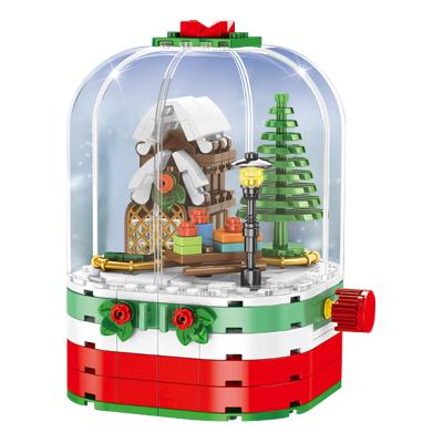 China Building Toy 601090 Santa Claus Winter Village Lighting Street Christmas Tree View Building Blocks Figure Toys For Kids Dolls Christmas Gifts for sale