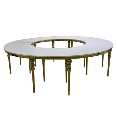 China S Shape Adjustable Italian Design Elegant Wedding Rental Half Moon 10-20 People (Other) Table For Party / Large Round Circle Wedding Dining Tables for sale