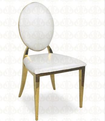 China Modern Hot Sale Factory Price Round Hotel Banquet Event Party Gold Back Stainless Steel Wedding Chair for sale