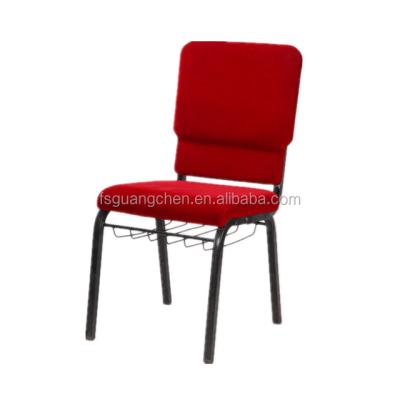 China Church Seating Red Color With Comfortable Seat Stacking Church Chair For Prayers for sale