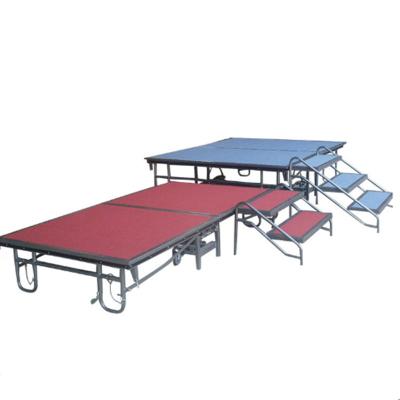 China Durable strong steel mobile folding portable stage for sale with wheels for sale