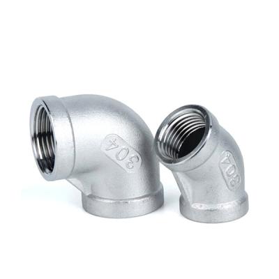 China 200 Series/300 Series/400series SS 201 304 316 45 60 90 Degree Stainless Steel Female Thread Elbow for sale