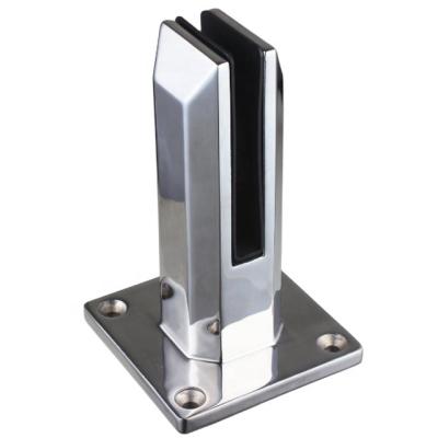 China Hotel Square Glass 304 Stainless Steel Pool Fence Pin Clamp for sale