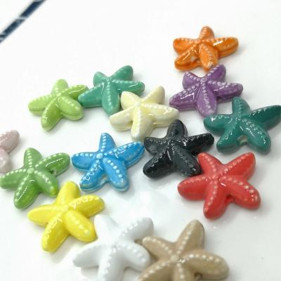 China Starfish Ceramic Beads Ceramic Loose Beads DIY Leather Bracelet with Beads European and American Style Headwear Accessories for sale