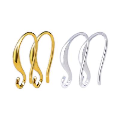 China jewelry earring diy handmade accessories pure copper non-slip off color-preservation electroplating material 9.8*17.5mm (100/Packs) earring ear hook for sale