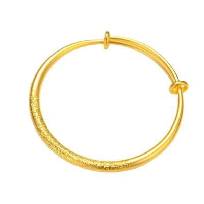 China Vietnamese baifu bangle gold metal sand law heritage blessing ancient character carved bangle Tanabata ladies gold plated gift for sale