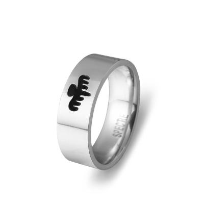 China CLASSIC European and American animation around rot engraved ghost 007 bondage party ring oil titanium steel wholesale for sale