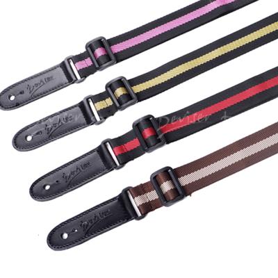 China Ukulele price colorful cheap dacron striped ukulele straps made in china for sale