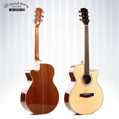 China Oriental Flawless Solid Cherry 40inch Solid Wood Handmade Acoustic Guitar Made in China for sale