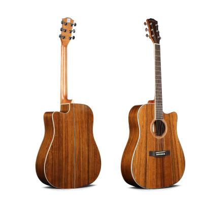 China Walnut OEM Accepted Custom Handmade Wooden Acoustic Guitar For Sale for sale