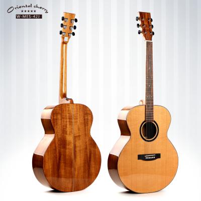 China OEM China Factory Solid Cedar Wood Back Jumbo Acoustic Guitar for sale