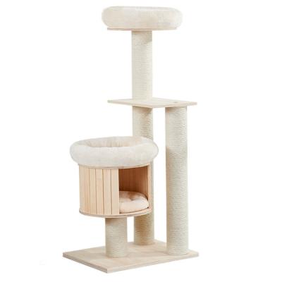 China Large Sustainable New Modern Type Of Cat Tree With Hammock Sisal Bucket for sale