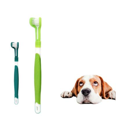 China Viable Wholesale Low MOQ Factory Multi-Angle Toothbrush For Dog And Cat for sale