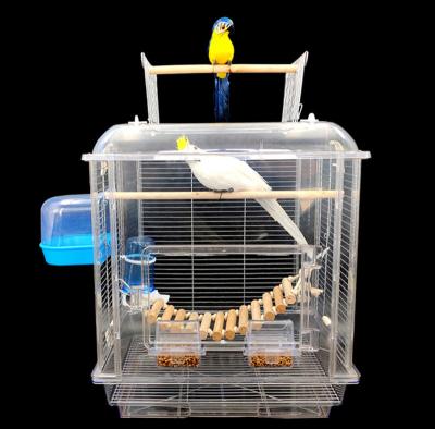 China Wholesale Decorative Chinese High Quality Acrylic Bird Cages Breathable For Parrot for sale