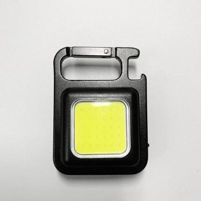 China USB COB LED Light Outdoor Camping Rechargeable Torch Mini Keychain Lamp Bottle Opener Portable Work Bottle Opener for sale