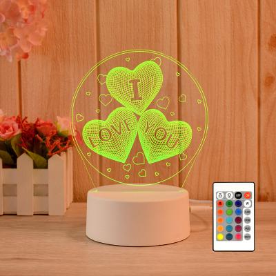 China Factory Wholesale Modern Acrylic 3D Illusion Lamp 3D Night Light With DIY Designs for sale