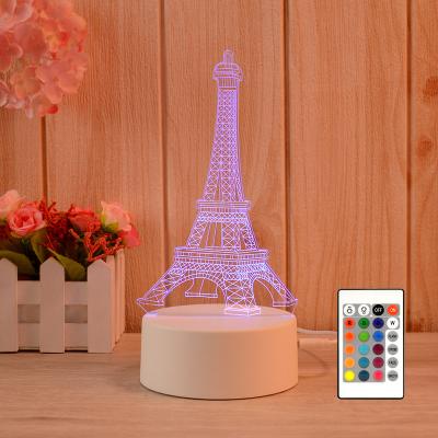 China 2022 Modern Acrylic 3D Led Small Kid Wireless Bedroom Sleep Night Light With Remote for sale