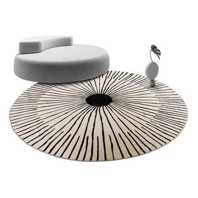 China Geometric Line Hanging Floor Living Room Simple Modern Nordic Circular Rug Bedroom Carpet Basket Basket Rug for sale