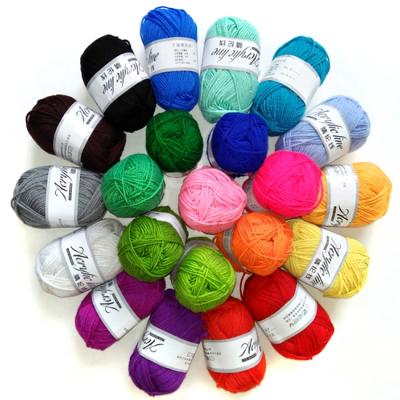 China Low Shrinkage 100M Solid Tufting Yarn 8 Strands Cotton Yarns For Gun Monk Cloth 22 Color Yarn Push Adorning Knitting Embroidery for sale