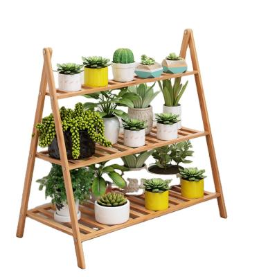 China OEM Modern Bamboo Plant Stand 6 Tier 6 Indoor&Outdoor Shelf Rack Potted Multiple Planter Display For Patio Garden for sale