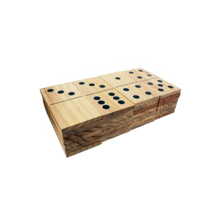 China OEM Domino Blocks Wooden Colors Bulk Dominoes Wooden Blocks Colored Dominoes Building Block Tile Set for sale