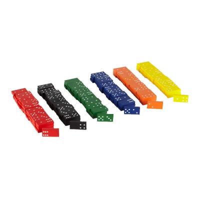 China OEM Domino Blocks Wooden Colors Bulk Dominoes Wooden Blocks Colored Dominoes Building Block Tile Set for sale