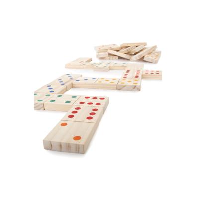 China OEM Domino Blocks Wooden Colors Bulk Dominoes Wooden Blocks Colored Dominoes Building Block Tile Set for sale