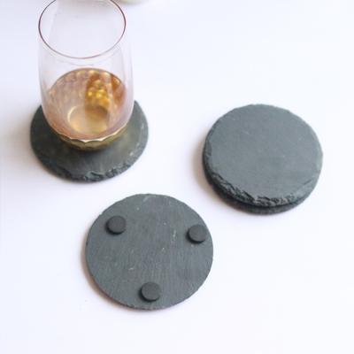 China Sustainable Natural Handmade Wholesale Funny Slate Dish Custom Coasters for sale