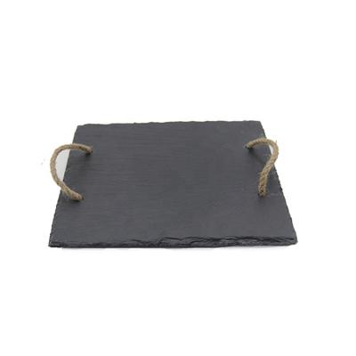 China Sustainable Slate Dinner Cheese Board Custom Shape With Rope Handle for sale