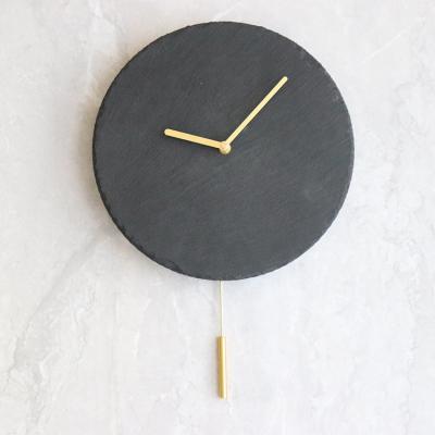 China Eco-Friendly Europe Design The Black Paul Cezanne Wall Clock Slate Clock Wall Clock For Home for sale