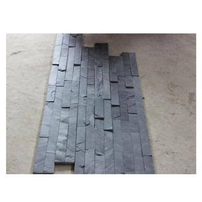 China Decorative Black Landscape Ledge Stacked Culture Wall Cladding Slate Stone Durable for sale