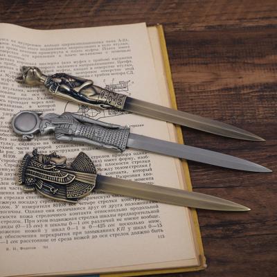 China Custom Envelope Antique Imitation Metal Sword Engraved Security Promotional Letter Opener for sale