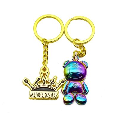 China Custom Design Key Chain Wholesale Metal Mini Bear Keychain Zinc Alloy Style Souvenir Cancun Souvenir for sale